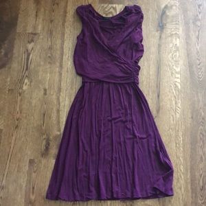Purple dress with v-neck